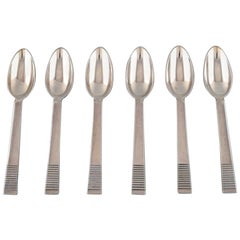 Georg Jensen Parallel, Set of 6 Sorbet/Ice Cream Spoons in Sterlig Silver