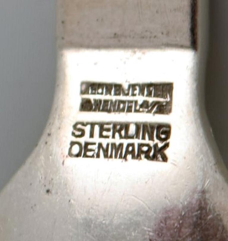 Danish Georg Jensen Parallel Set of Six Coffee Spoons in Sterling Silver
