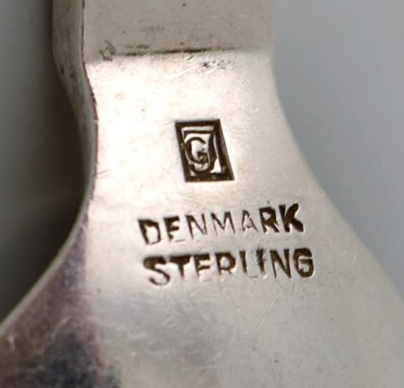 Georg Jensen Parallel Set of Six Coffee Spoons in Sterling Silver In Good Condition In Copenhagen, DK