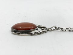 Georg Jensen Pendant #49 with Large Amber Stone