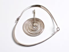 Georg Jensen Pendant and Neckring Designed by Bent Gabrielsen, Denmark