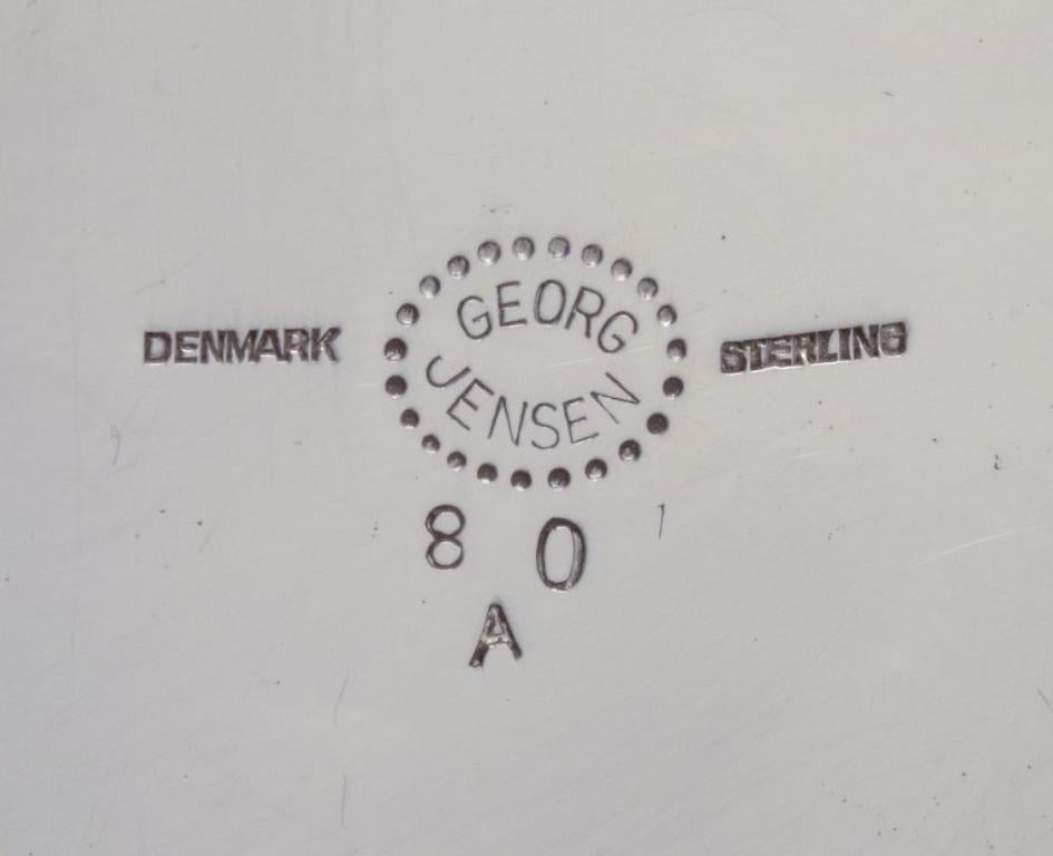 Krüge aus Sterlingsilber von Georg Jensen mit Ebenholzgriff. Modell 80A.  im Angebot 1