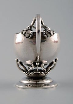 Georg Jensen, Pitcher of Sterling Silver, Forged with Flower Buds