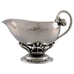 Georg Jensen, Pitcher of Sterling Silver, Forged with Flower Buds