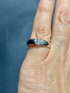 Bague solitaire en platine de Georg Jensen