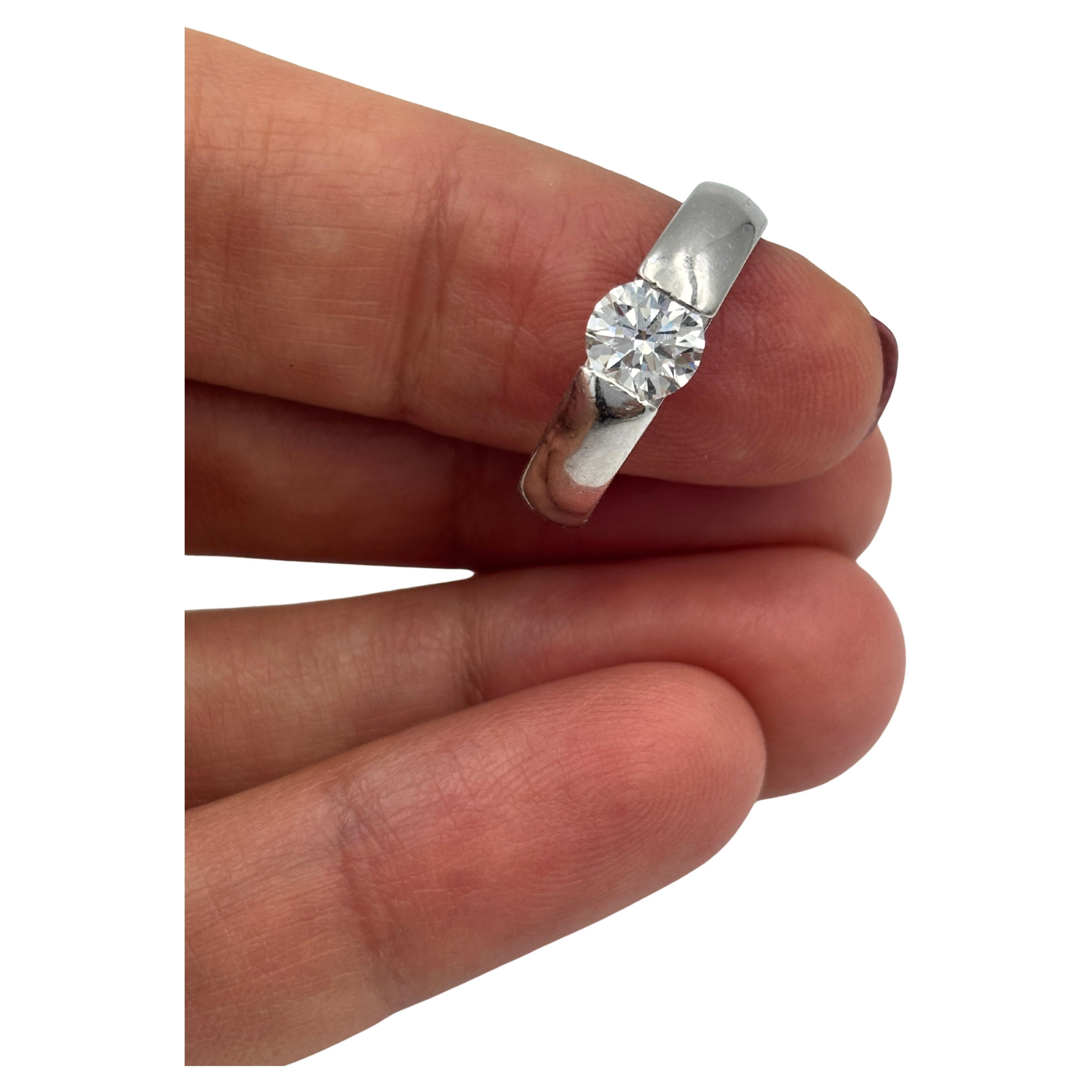 Anello solitario in platino Georg Jensen in vendita