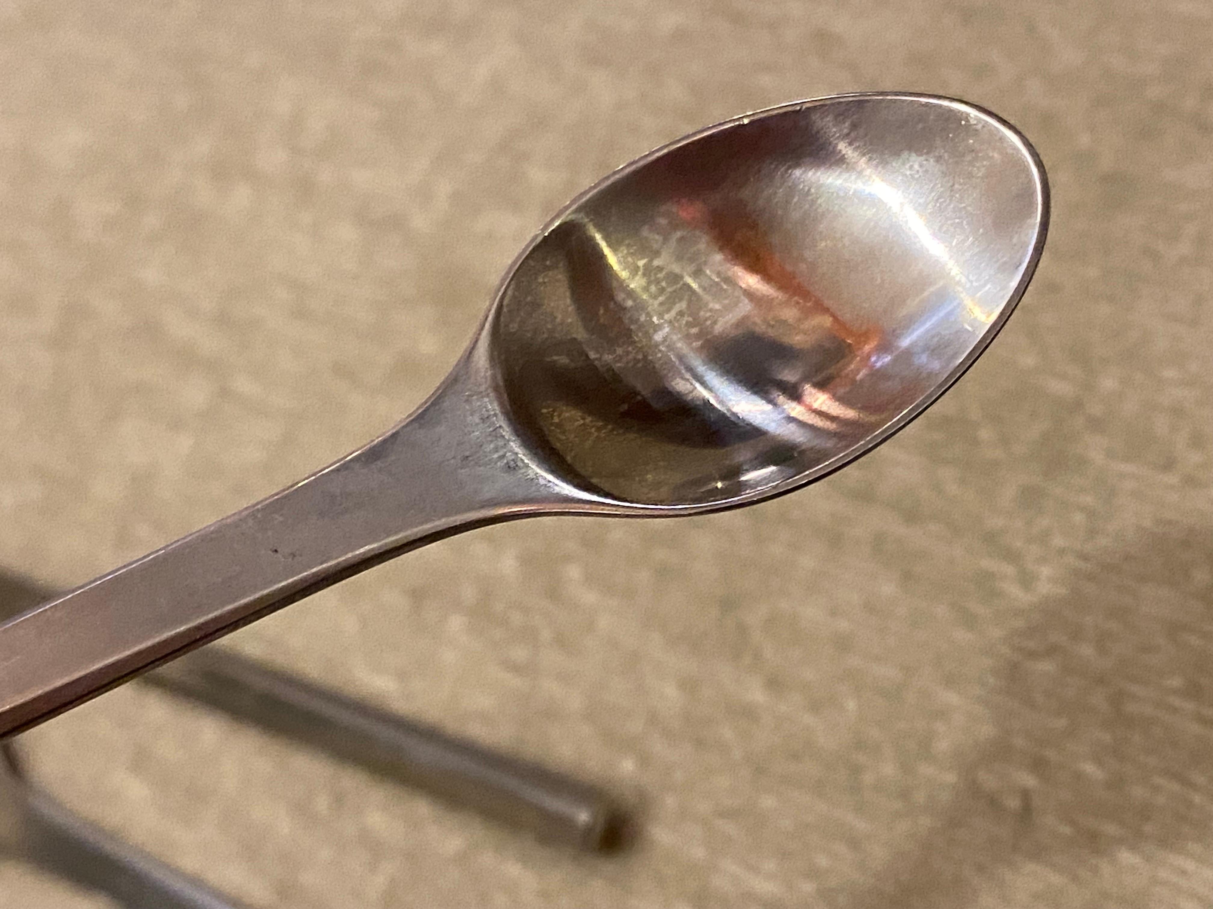 Georg Jensen Prism Set of 8 Ice Tea Spoons In Good Condition In Philadelphia, PA