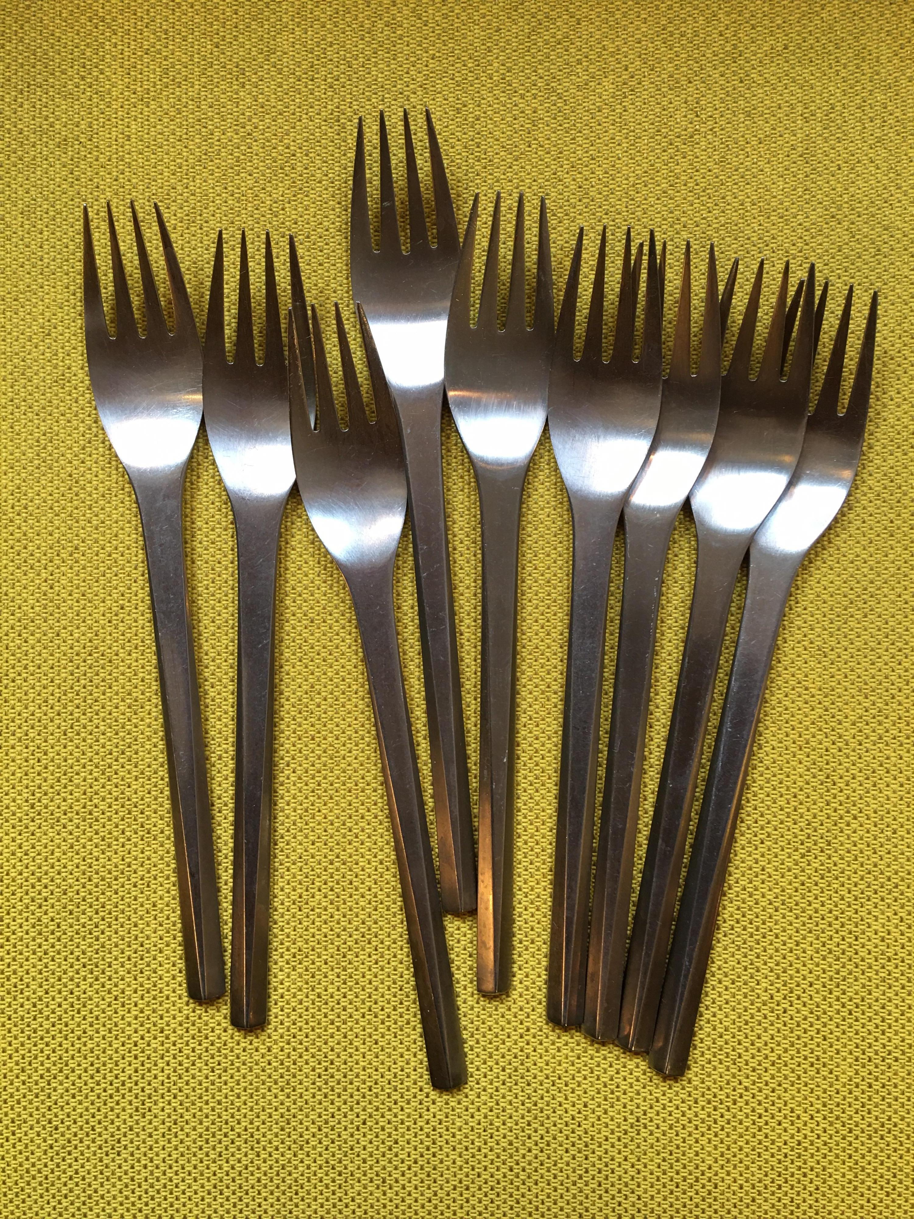 Mid-20th Century Georg Jensen Prism Stainless Flatware Service for 8