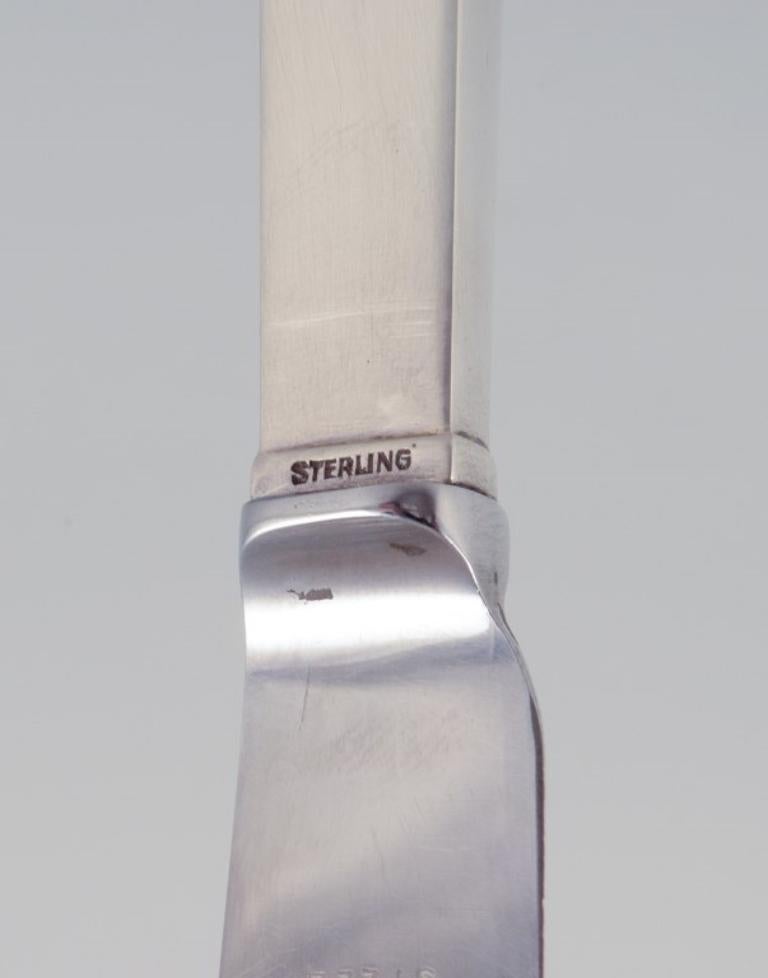 Mid-20th Century Georg Jensen Pyramid. Art Deco fruit knife, sterling silver and stainless steel For Sale