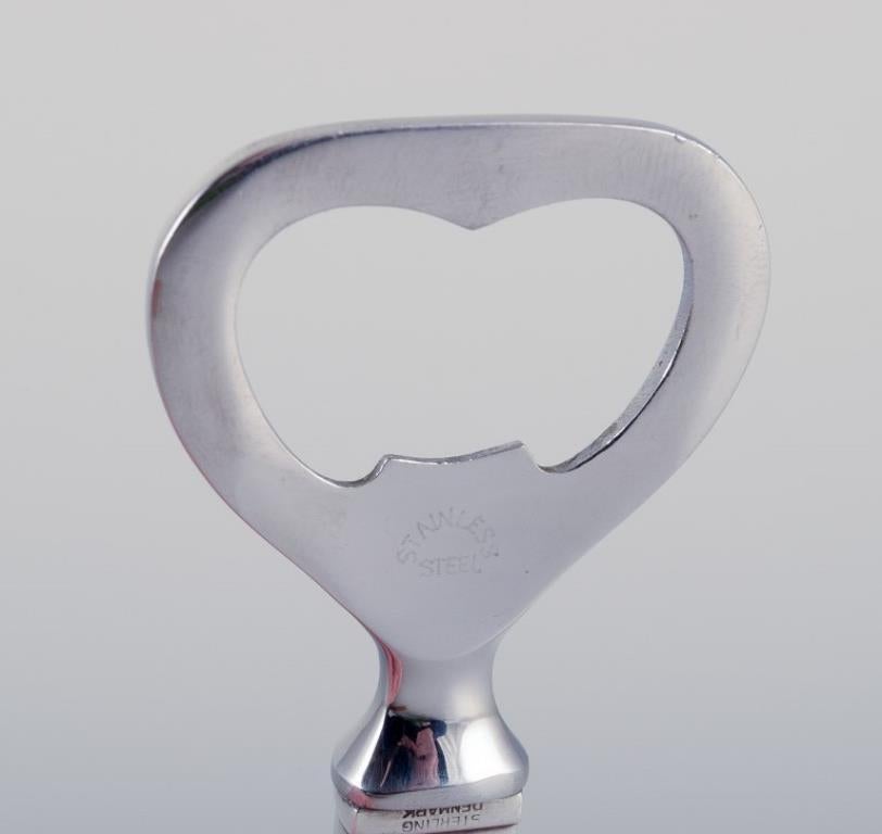 XX secolo Piramide di Georg Jensen. Apribottiglie in argento e acciaio inossidabile. in vendita