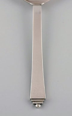 Georg Jensen Pyramid Bouillon Spoon in Sterling Silver, Eight Spoons Available