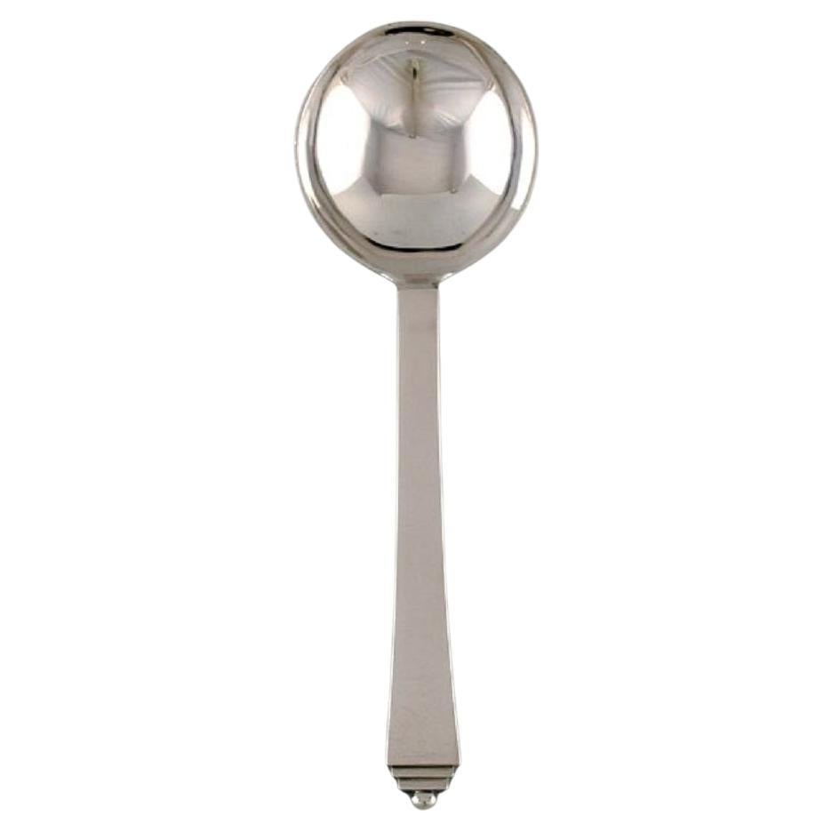 Georg Jensen Pyramid Bouillon Spoon in Sterling Silver, Eight Spoons Available