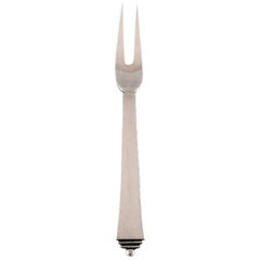 Georg Jensen "Pyramid" Cold Meat Fork in Sterling Silver, Dated 1933-1944, 3 Pcs