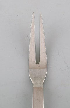 Georg Jensen "Pyramid" Cold Meat Fork in Sterling Silver, Three Pieces