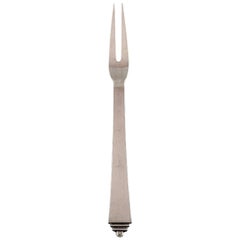 Georg Jensen "Pyramid" Cold Meat Fork in Sterling Silver, Three Pieces