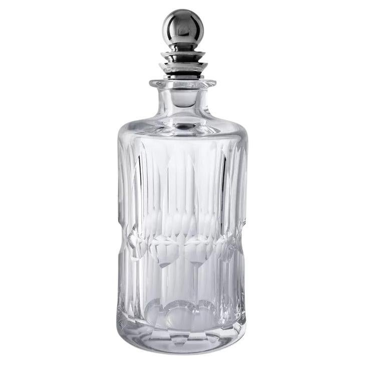 Georg Jensen Pyramiden-Kristallkaraffe mit Sterling-Silber-Stopfen im Angebot