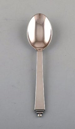 Georg Jensen "Pyramid" Cutlery, Ten Large Teaspoons in Sterling Silver