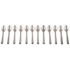 Georg Jensen "Pyramid" Cutlery, Twelve Teaspoons in Sterling Silver