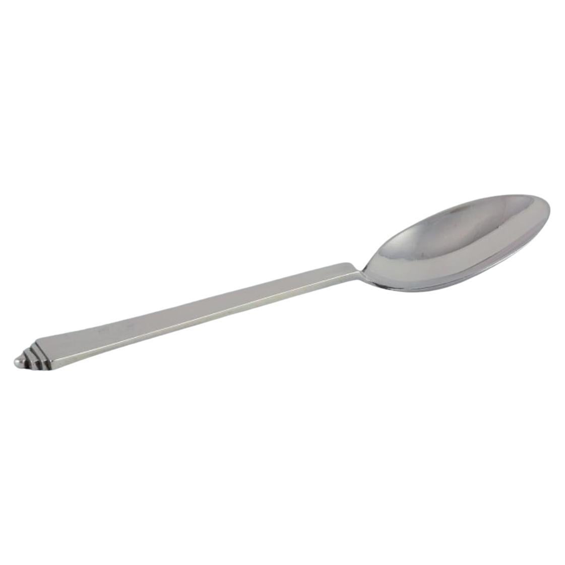Georg Jensen Pyramid. Dessert spoon in 830 silver.  Dating: 1930. For Sale