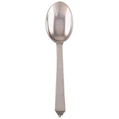 Georg Jensen Pyramid Dessert Spoon in Sterling Silver, Six Pieces