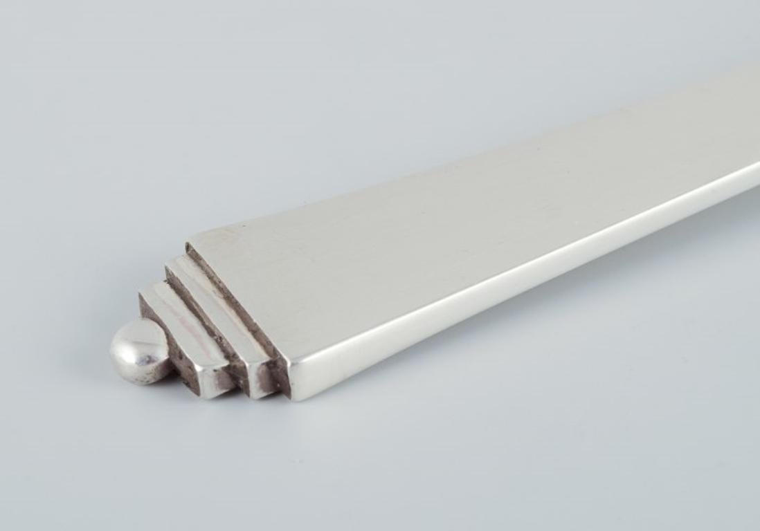 Danish Georg Jensen Pyramid dinner fork in sterling silver.  For Sale