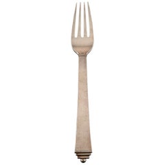 Georg Jensen Pyramid Dinner Fork, Sterling Silver, 2 Pieces in Stock
