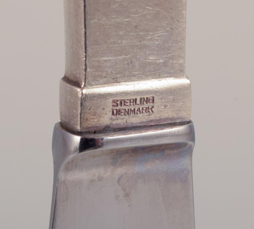 Pirámide Georg Jensen. Cuchillo de plata de ley y acero inoxidable Art Decó en venta