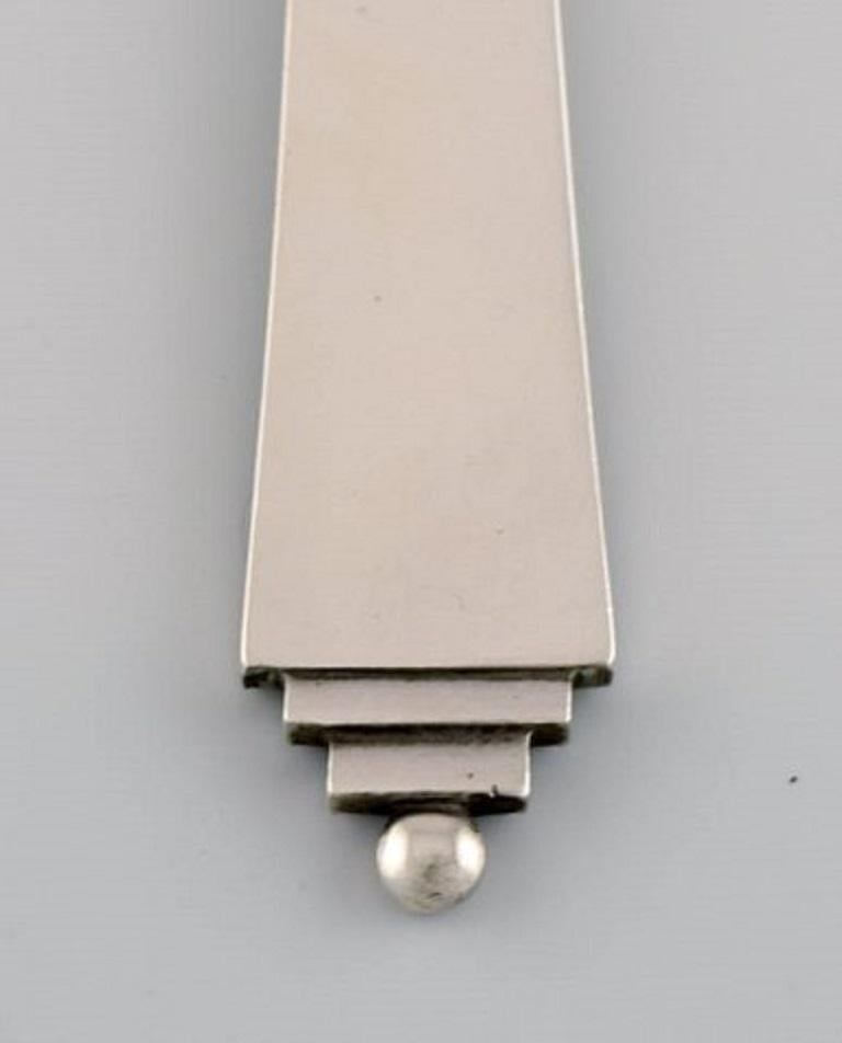 Art Deco Georg Jensen Pyramid Dinner Spoon in Sterling Silver, Designed by Harald Nielsen