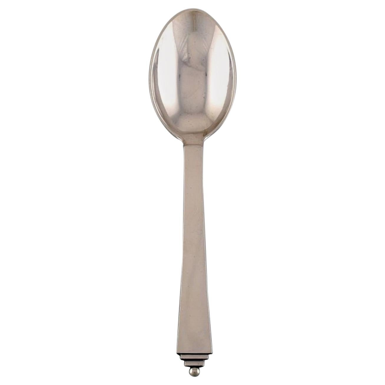Georg Jensen Pyramid Dinner Spoon in Sterling Silver, Designed by Harald Nielsen