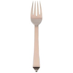 Georg Jensen Pyramid Fish Fork in Sterling Silver, by Harald Nielsen, 7 Pieces