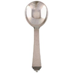 Georg Jensen "Pyramid" Jam Spoon in Sterling Silver, Dated 1933-1944, Two Pieces