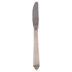 Georg Jensen Pyramid Lunch Knife in Sterling Silver and Stainless Steel 4 Pieces