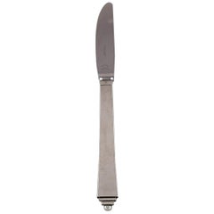 Georg Jensen Pyramid Lunch Knife in Sterling Silver, Eight Pieces 
