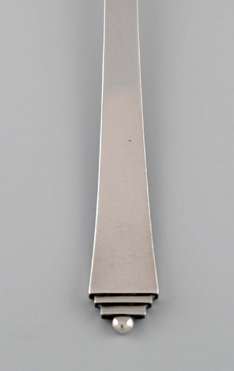 Art Deco Georg Jensen Pyramid Meat Fork in Sterling Silver For Sale