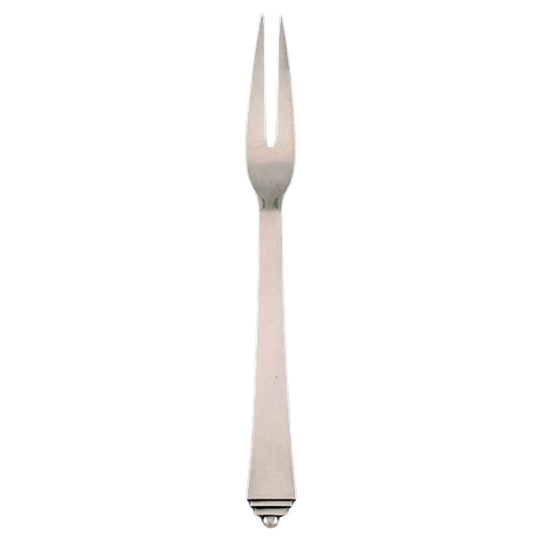 Georg Jensen Pyramid Meat Fork in Sterling Silver For Sale