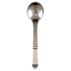 Georg Jensen Pyramid Mustard Spoon in Sterling Silver and Stainless Steel