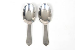 Georg Jensen Pyramid Pair of Baby Spoons