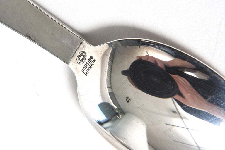 Jensen Pyramid Pair of Baby Spoons For Sale at 1stDibs