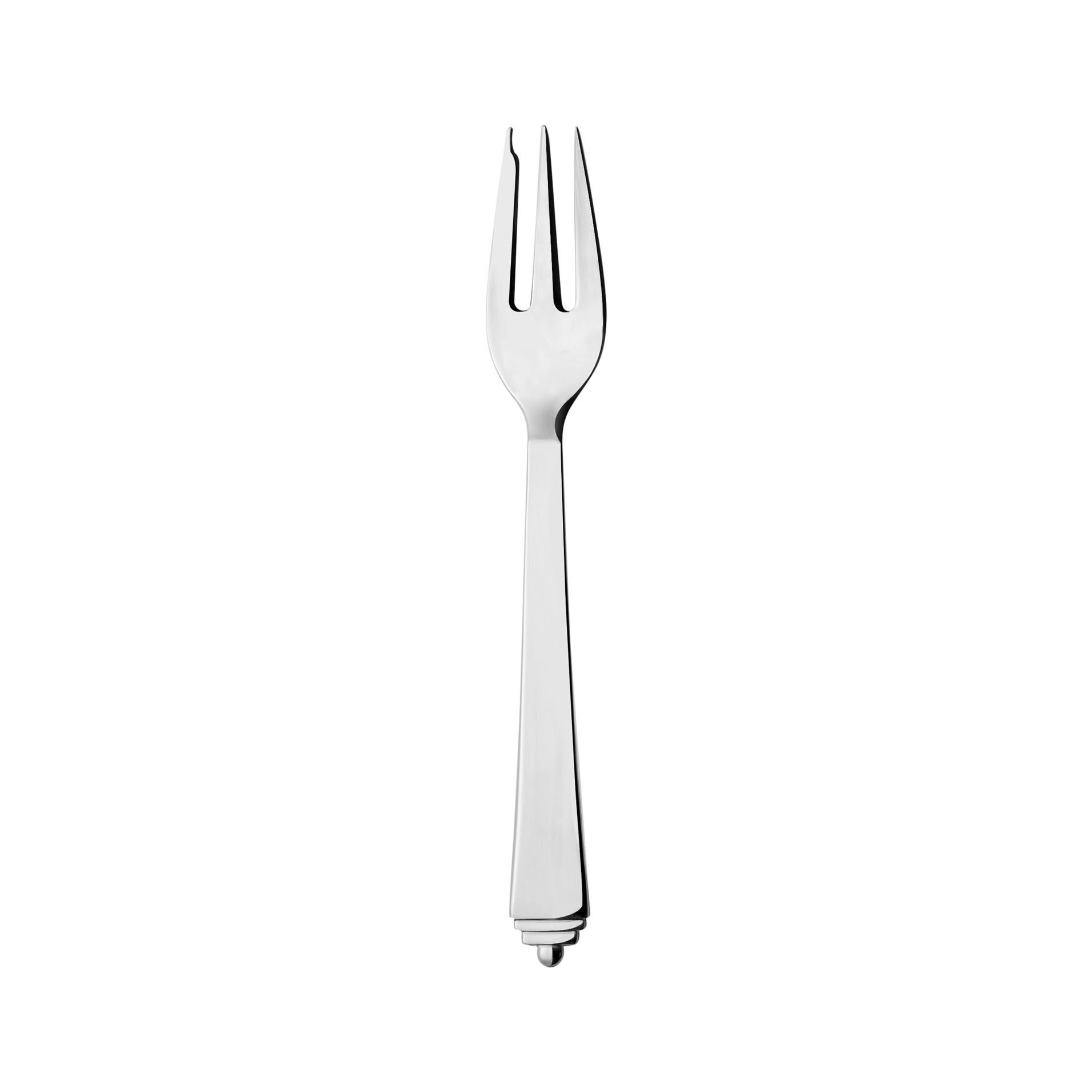Georg Jensen Pyramid Pastry Fork in Stainless Steel Finish by Harald Nielsen