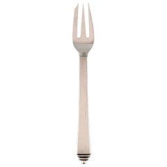 Georg Jensen "Pyramid" Pastry Fork in Sterling Silver Dated 1915-1930 Two Pieces