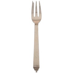 Georg Jensen Pyramid Pastry Fork, Sterling Silver, 2 Pieces, in Stock