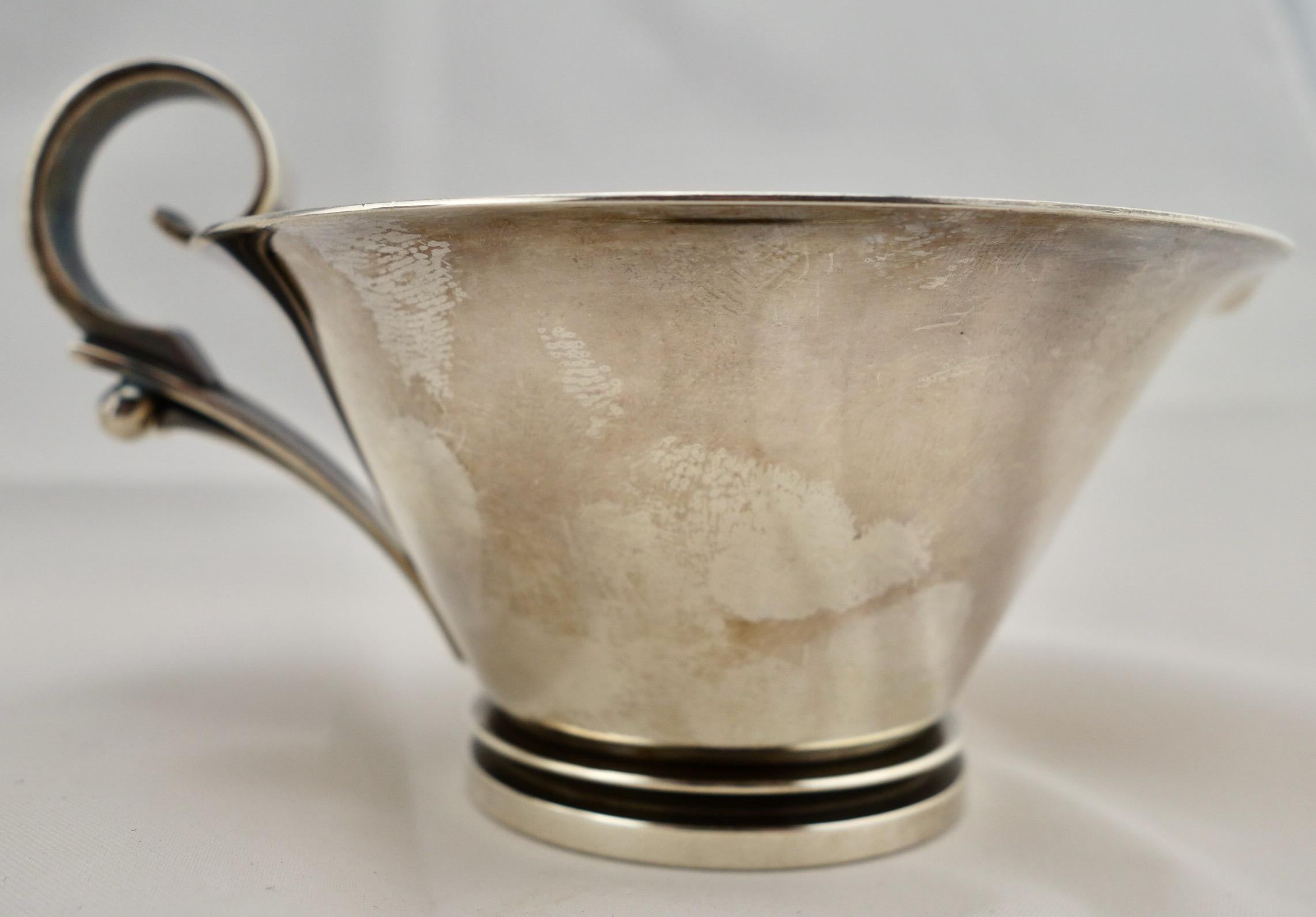 Georg Jensen Juego de café de 3 piezas con motivo piramidal Danés en venta