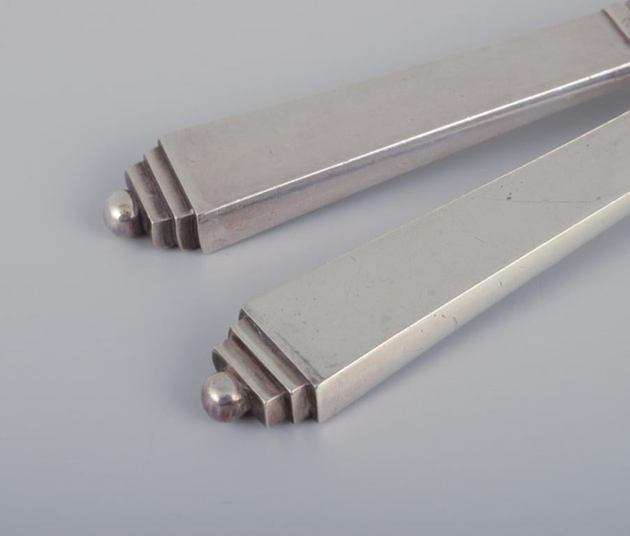 Danese Piramide di Georg Jensen, set da insalata in argento e acciaio inossidabile. in vendita