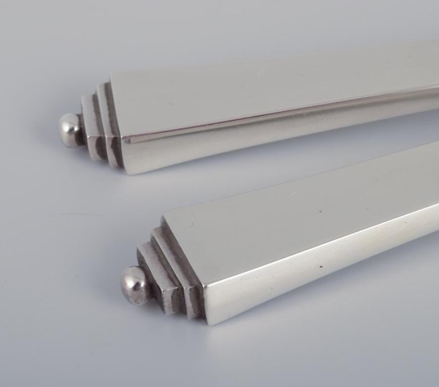 Danese Georg Jensen. Set da insalata a piramide in argento e acciaio inossidabile. in vendita