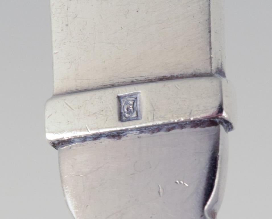 Metà XX secolo Piramide di Georg Jensen. Set da insalata in argento sterling e acciaio inossidabile. in vendita