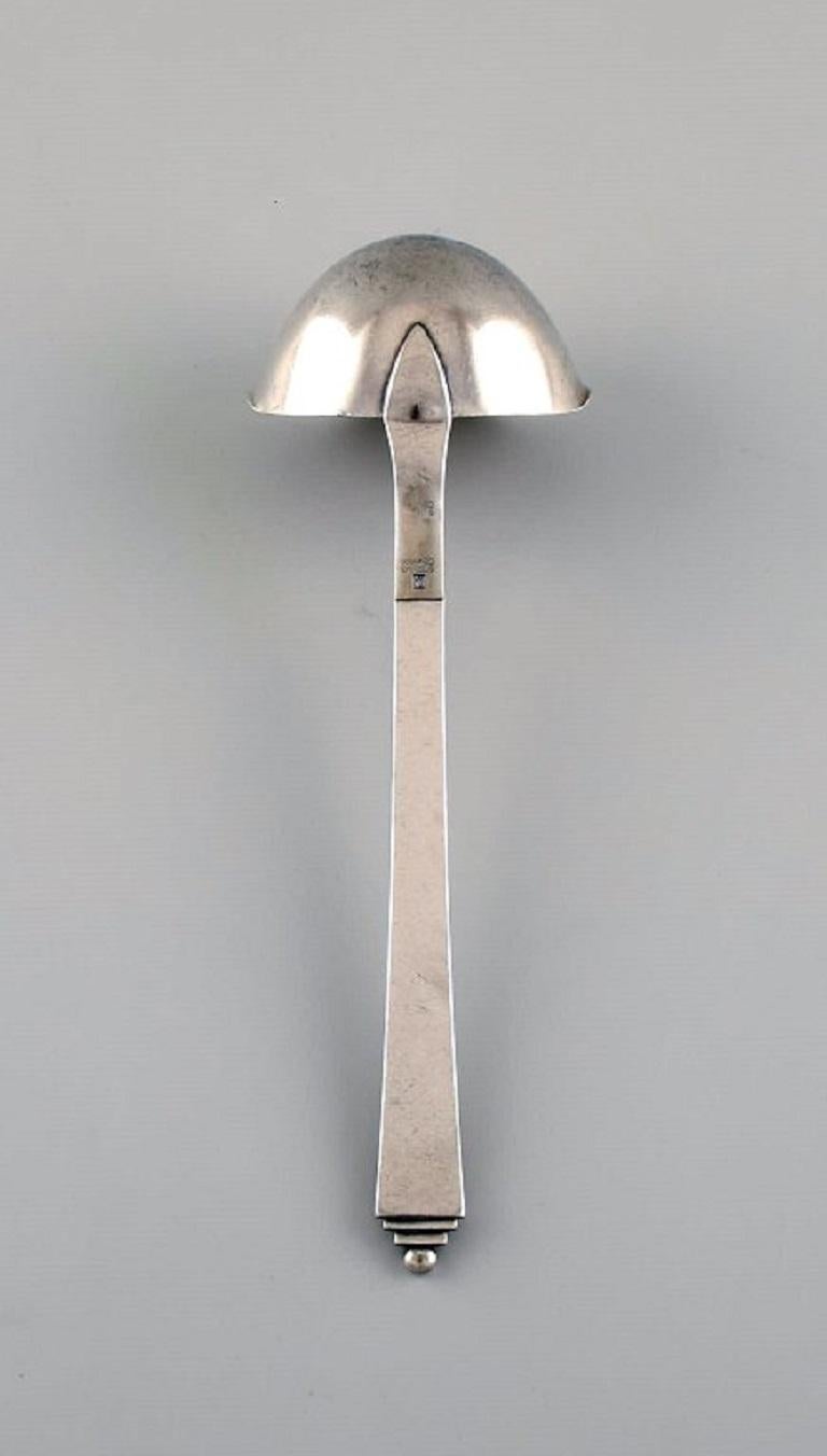 Art Deco Georg Jensen Pyramid Sauce Spoon in Sterling Silver, Dated 1933-44