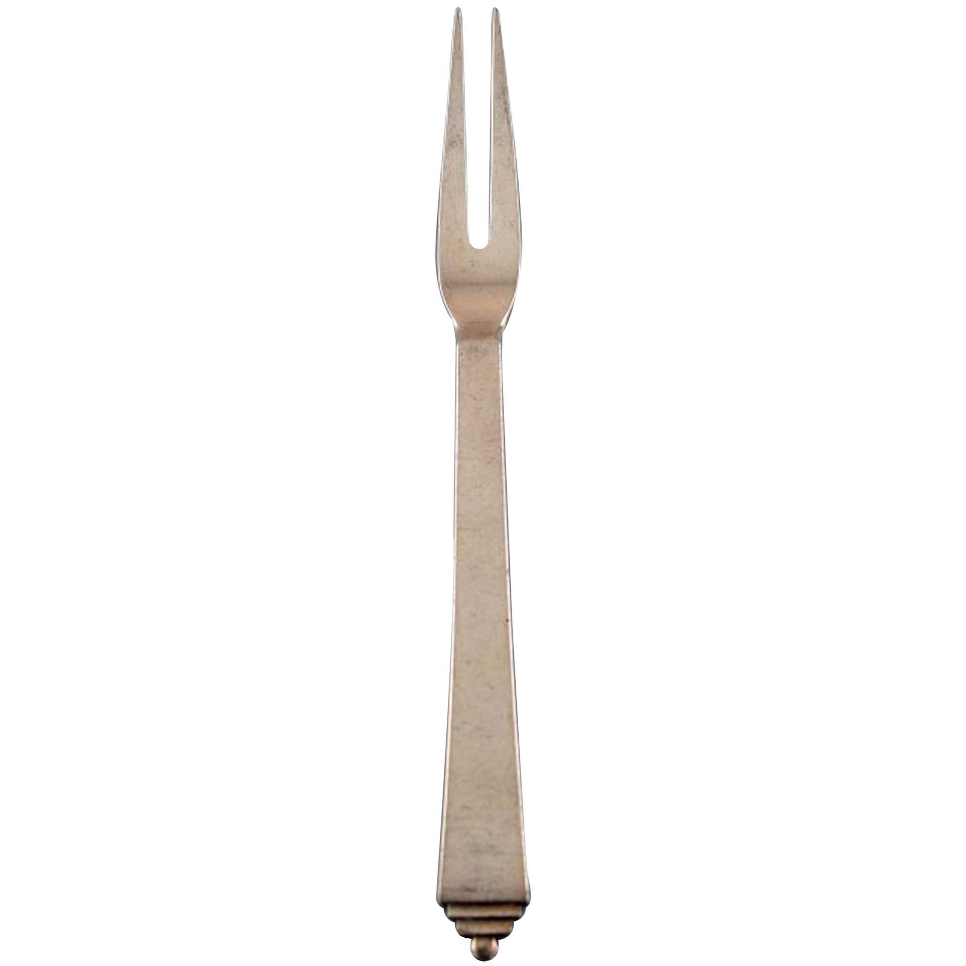 Georg Jensen Pyramid Serving Fork/ Herring Fork, Sterling Silver, 2 Pieces For Sale