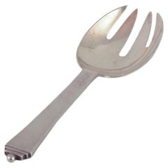 Georg Jensen Tenedor para servir pirámide de plata de ley..