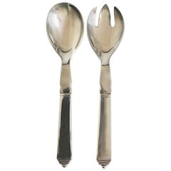 Georg Jensen Pyramiden-Servierbesteck, Klein #134 in Sterlingsilber und Edelstahl