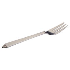 Georg Jensen Pyramid. Serving spoon in sterling silver. 6 cake forks